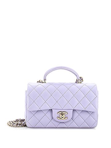 Chanel Chanel Classic Single Flap Top Handle Bag Quilted Lambskin Mini  (view 1)