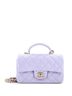 Chanel 100% Leather Purple Chanel Classic Single Flap Top Handle Bag Quilted Lambskin Mini  One size - photo 1