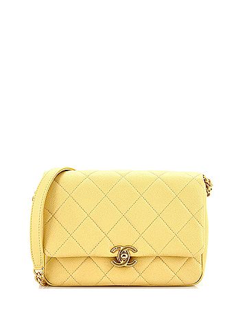 Chanel Chanel Chain Melody Flap Bag Quilted Caviar Small  (view 1)