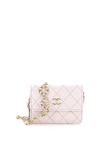 Chanel Chanel Miss Coco Strap Flap Clutch with Chain Quilted Caviar Mini  (view 1)