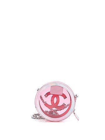Chanel Chanel Filigree Round Clutch with Chain PVC with Lambskin Mini  (view 2)