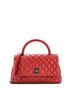 Chanel 100% Leather Red Chanel Coco Top Handle Bag Quilted Caviar Small  One size - photo 1
