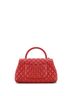 Chanel 100% Leather Red Chanel Coco Top Handle Bag Quilted Caviar Small  One size - photo 2