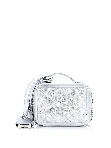 Chanel Chanel Filigree Vanity Case Quilted Caviar Small  (view 1)