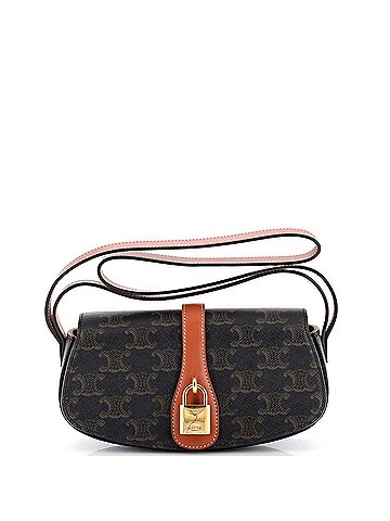 Céline Celine Tabou Clutch with Strap Triomphe Coated Canvas  (view 1)