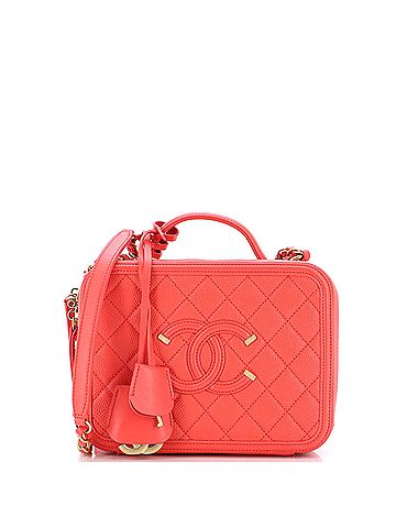 Chanel Chanel Filigree Vanity Case Quilted Caviar Medium  (view 1)