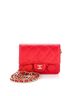 Chanel 100% Leather Red Chanel Classic Flap Card Holder on Chain Quilted Caviar Mini  One size - photo 1