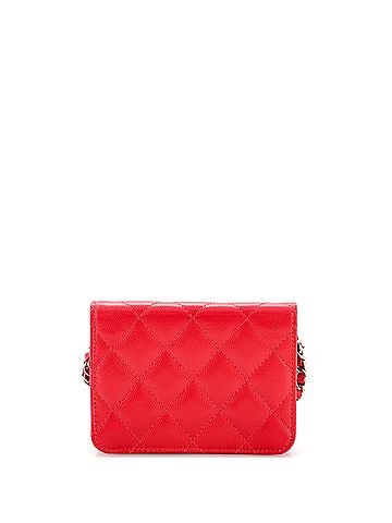 Chanel Chanel Classic Flap Card Holder on Chain Quilted Caviar Mini  (view 2)