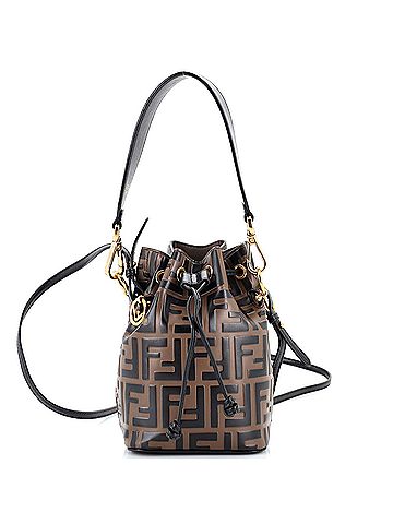 Fendi Fendi Mon Tresor Bucket Bag Zucca Embossed Leather Mini  (view 1)