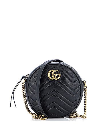 Gucci Gucci GG Marmont Round Shoulder Bag Matelasse Leather Mini  (view 1)