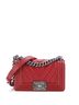 Chanel 100% Leather Red Chanel Boy Flap Bag Chevron Lambskin Small  One size - photo 1
