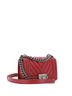Chanel 100% Leather Red Chanel Boy Flap Bag Chevron Lambskin Small  One size - photo 3