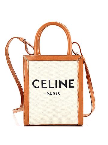 Céline Celine Vertical Cabas Tote Canvas with Leather Mini  (view 1)