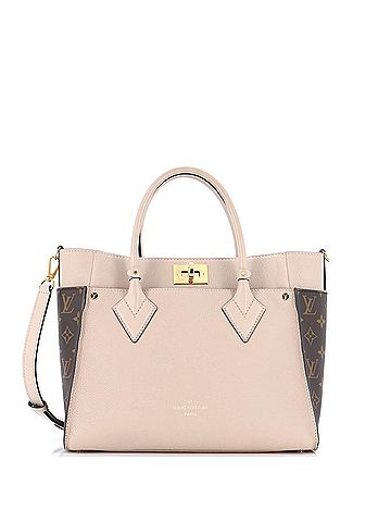 Louis Vuitton Louis Vuitton On My Side Tote Leather with Monogram Canvas MM  (view 1)