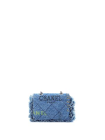 Chanel Chanel Denim Mood Flap Belt Bag Logo Printed Quilted Fringe Denim Micro  (view 2)