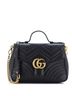 Gucci 100% Leather Black Gucci GG Marmont Top Handle Flap Bag Matelasse Leather Small  One size - photo 1