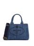 Prada 100% Cotton Blue Prada Canapa Convertible Tote Denim Mini  One size - photo 1