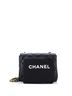 Chanel 100% Leather Black Chanel Chain Woven CC Square Accordion Flap Bag Quilted Lambskin Mini  One size - photo 3