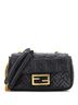 Fendi 100% Leather Black Fendi Midi Baguette Chain Bag Zucca Embossed Leather Medium  One size - photo 1