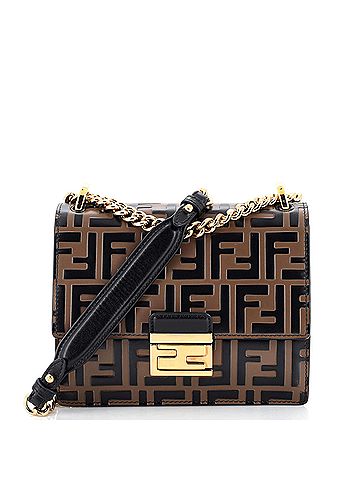 Fendi Fendi Kan U Shoulder Bag Zucca Embossed Leather Small  (view 1)