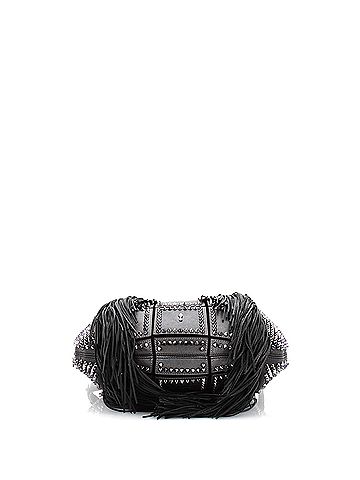 Christian Louboutin Christian Louboutin Lucky L Fringe Hobo Studded Leather  (view 2)
