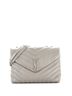Saint Laurent 100% Leather Gray Saint Laurent Loulou Shoulder Bag Matelasse Chevron Leather Medium  One size - photo 1
