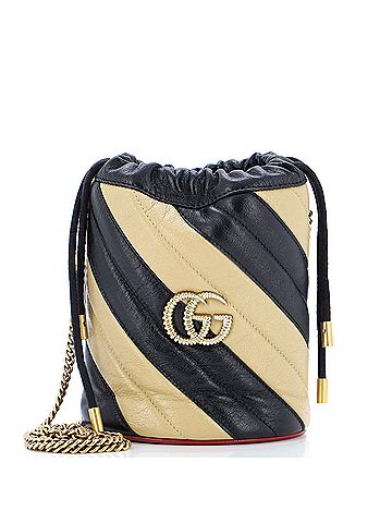 Gucci Gucci GG Marmont Bucket Bag Diagonal Quilted Leather Mini  (view 1)