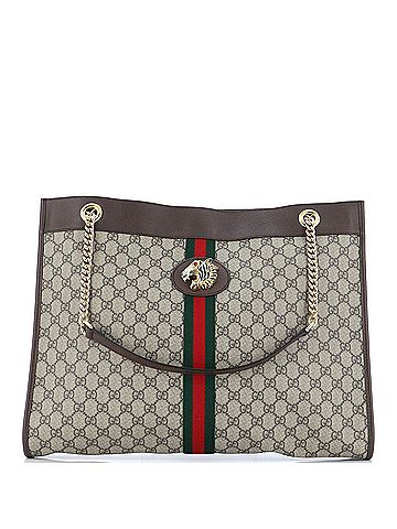 Gucci Gucci Rajah Chain Tote GG Coated Canvas Large  (view 1)