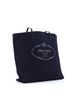 Prada 100% Cotton Blue Prada Logo Shopping Tote Denim and Linen Blend  One size - photo 3