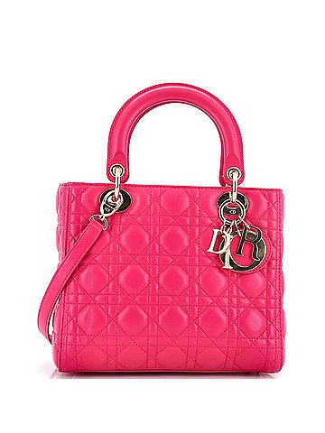 Christian Dior Christian Dior Lady Dior Bag Cannage Quilt Lambskin Medium  (view 1)