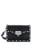 Valentino Garavani 100% Leather Black Valentino Garavani Rolling Rockstud Flip Lock Flap Bag Leather with Cabochons Small  One size - photo 1
