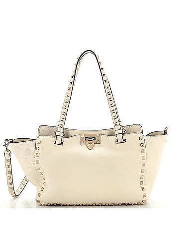Valentino Garavani Valentino Garavani Rockstud Tote Pebbled Leather Small  (view 1)