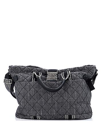 Chanel Chanel Airlines Buckle Tote Quilted Denim Large  (view 1)