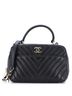 Chanel 100% Leather Black Chanel Trendy CC Bowling Bag Chevron Lambskin Medium  One size - photo 1