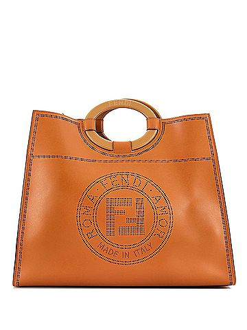 Fendi Fendi Runaway Shopper Tote Perforated Leather Medium  (view 1)