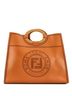 Fendi 100% Leather Brown Fendi Runaway Shopper Tote Perforated Leather Medium  One size - photo 1