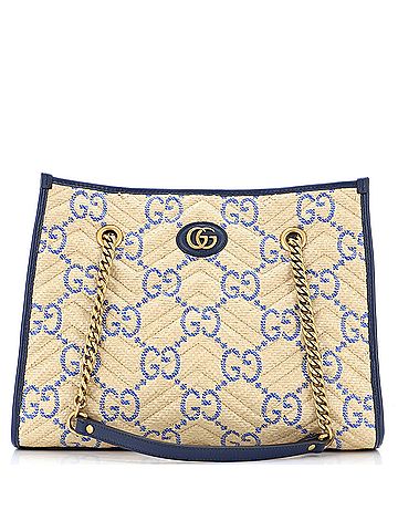Gucci Gucci GG Marmont Chain Shopping Tote Matelasse Raffia Medium  (view 1)
