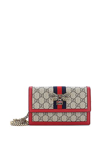 Gucci Gucci Queen Margaret Chain Wallet GG Coated Canvas Mini  (view 1)