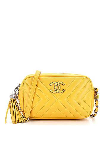 Chanel Chanel CC Tassel Camera Bag Diagonal Chevron Calfskin Mini  (view 1)