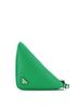 Prada 100% Leather Green Prada Triangle Logo Wristlet Pouch Embossed Saffiano Leather Mini  One size - photo 4