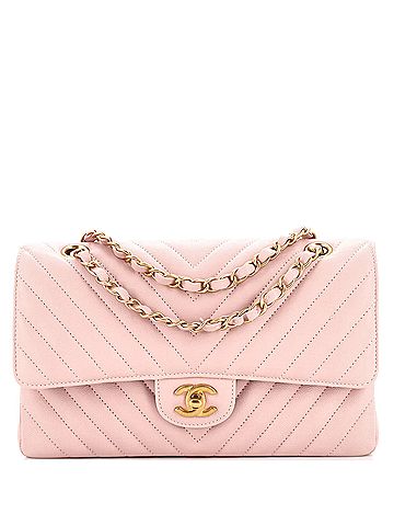 Chanel Chanel Classic Double Flap Bag Chevron Calfskin Medium  (view 1)