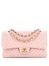 Chanel 100% Leather Pink Chanel Classic Double Flap Bag Chevron Calfskin Medium  One size - photo 1