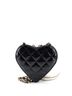 Chanel 100% Leather Black Chanel Double Heart Clutch with Chain Quilted Patent  One size - photo 4