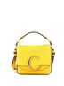 Chloé 100% Leather Yellow Chloe C Flap Bag Crocodile Embossed Leather Mini  One size - photo 1