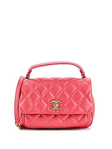 Chanel Chanel Front Pocket Top Handle Flap Bag Quilted Calfskin Mini  (view 1)