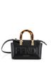 Fendi 100% Leather Black Fendi Logo By The Way Top Handle Bag Embossed Leather Mini  One size - photo 1