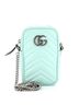 Gucci 100% Leather Green Gucci GG Marmont Vertical Phone Crossbody Bag Matelasse Leather Mini  One size - photo 1