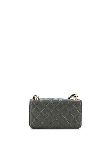 Chanel Chanel Coco First Flap Phone Holder with Chain Quilted Caviar  (view 2)