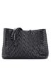 Bottega Veneta 100% Leather Black Bottega Veneta Double Chain Tote Studded Leather with Intrecciato Detail Medium  One size - photo 1