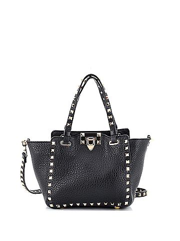 Valentino Garavani Valentino Garavani Rockstud Tote Pebbled Leather Mini  (view 1)
